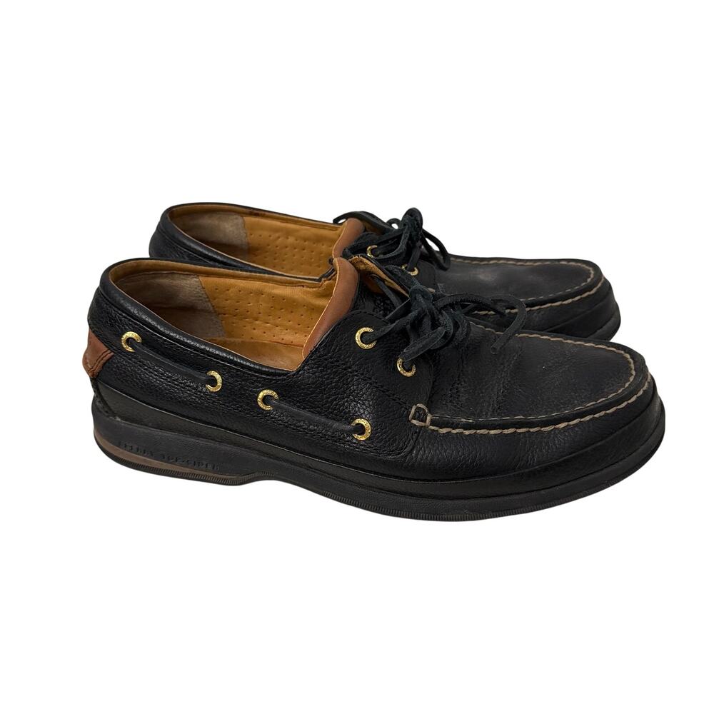 Sperry Top Sider ASV Gold Cup Boat Shoes Mens 10 M Black Brown Leather